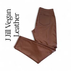 JJill Hickory Vegan Leather Pull On Pants size M